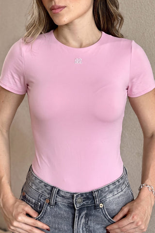Body de Mangas Cortas - Joy Rosa